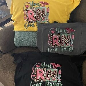 Colorful RN Graphic T-Shirts and Tote Customized/Matching.